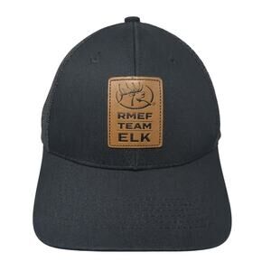 RMEF Team Elk Snapback Trucker Hat Black One Size Adjustable Mesh Back 6 Panel
